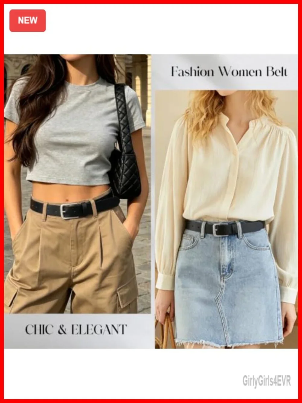 Faux Leather Casual Belt for Jeans & Dresses, Adjustable Waist Belt